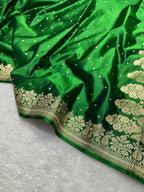 Green Mashru Katan Silk Banarasi Saree