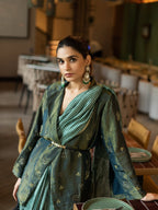 Green Stripe Pure Munga Tissue Silk Banarasi Saree