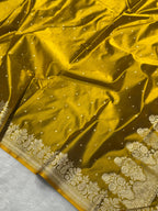 Mehendi Green Mashru Katan Silk Banarasi Saree