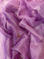 Lavender Pure Khaddi Tissue Chiffon Sona & Roopa Meenakari Banarasi Saree