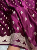 Magenta Mashru Katan Silk Banarasi Saree
