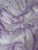 Light lavender Pure Khaddi Chiffon Silk Banarasi Saree