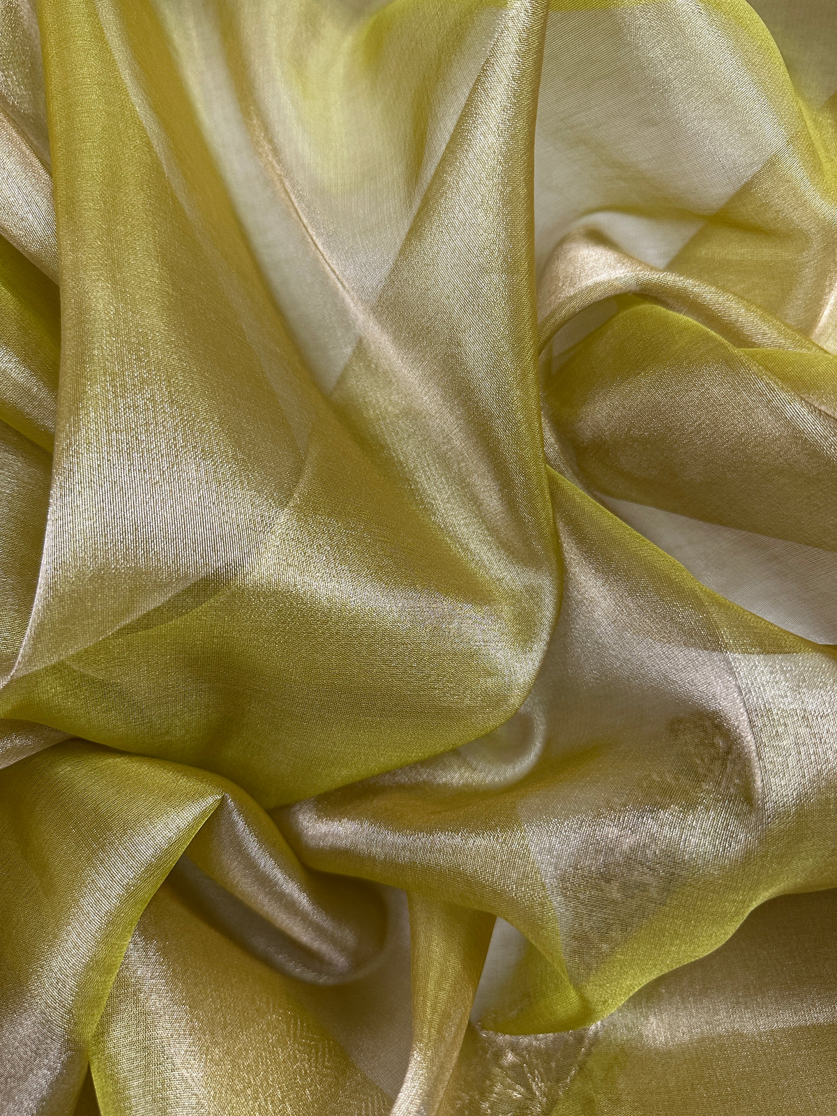 Lemon Beautiful Lace Border Tissue Silk Banarasi Saree