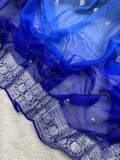 Royal Shade Half & Half Pure Khaddi Chiffon Silk Banarasi Saree