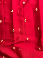 Red Pure Khaddi Chiffon Silk Banarasi Saree