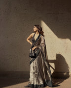 Black Pure Glass Tissue Silk Banarasi Saree