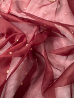 Wine Pure Kora Organza Silk Banarasi Saree