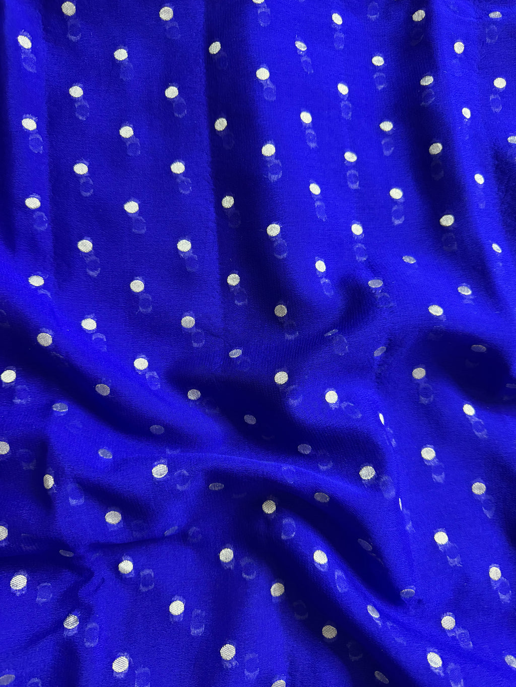 Royal Blue Pure Khaddi Georgette Silk Banarasi Mutter Dana Saree