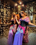 Purple Stripe Tissue Silk Banarasi Saree
