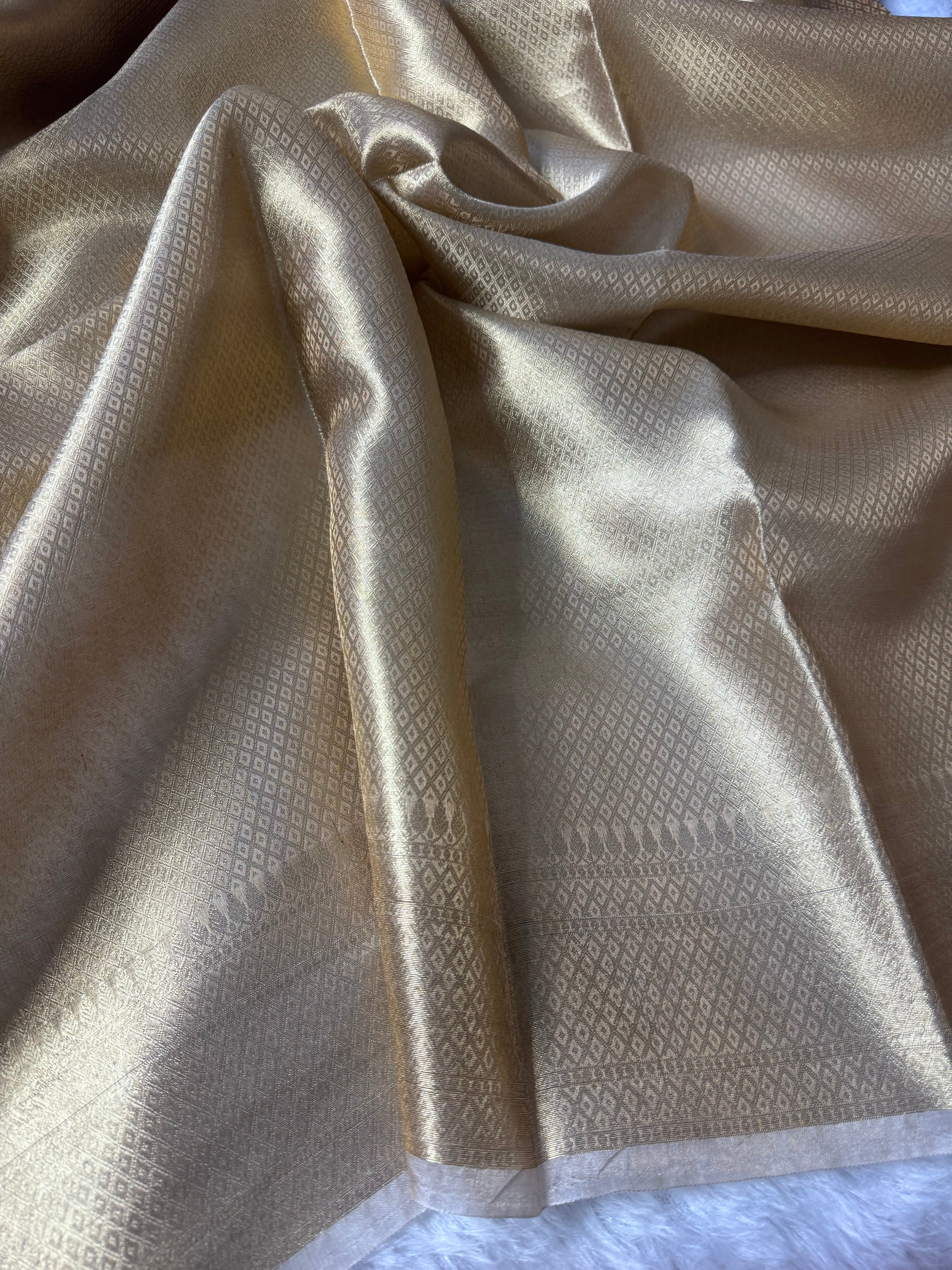 Off White Pure Tissue Silk Banarasi Saree
