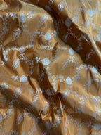 Mustard Pure Katan Silk Banarasi Jall Saree