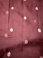Dark Brown Pure Khaddi Chiffon Silk Banarasi Saree