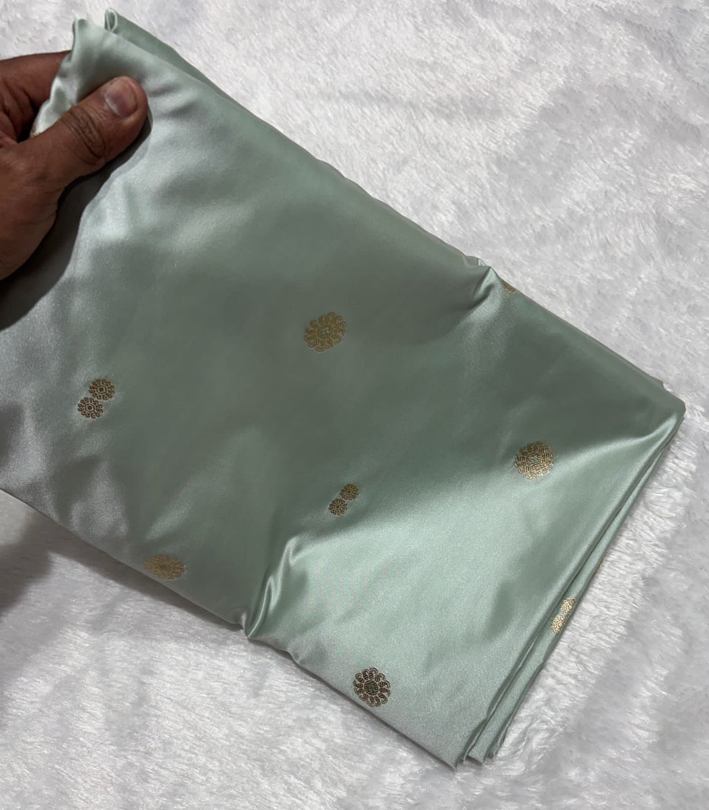 Ice Green Mashru Katan Silk Banarasi Saree
