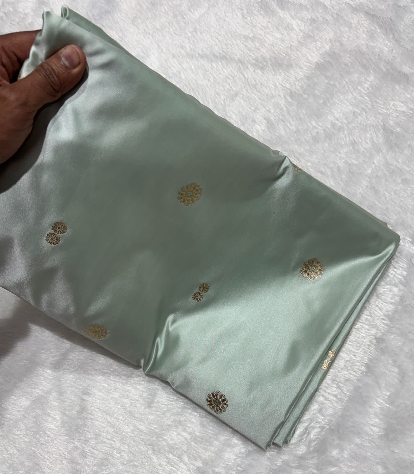 Ice Green Mashru Katan Silk Banarasi Saree