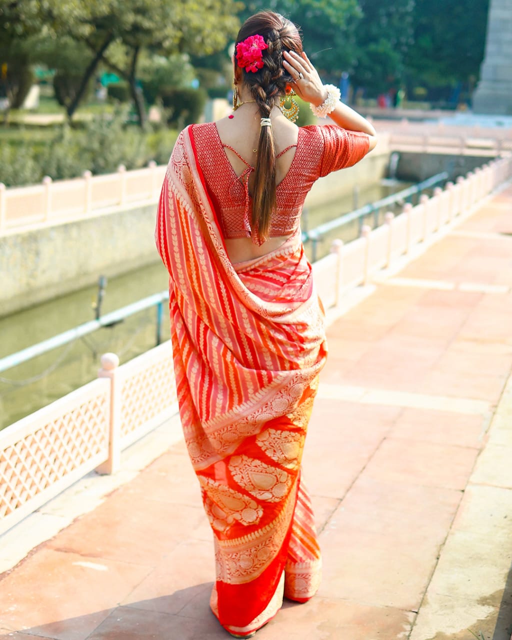 Rangkat Pure Chiffon Silk Banarasi Saree