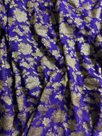 Purple Pure Khaddi Georgette Silk Banarasi Jall Saree