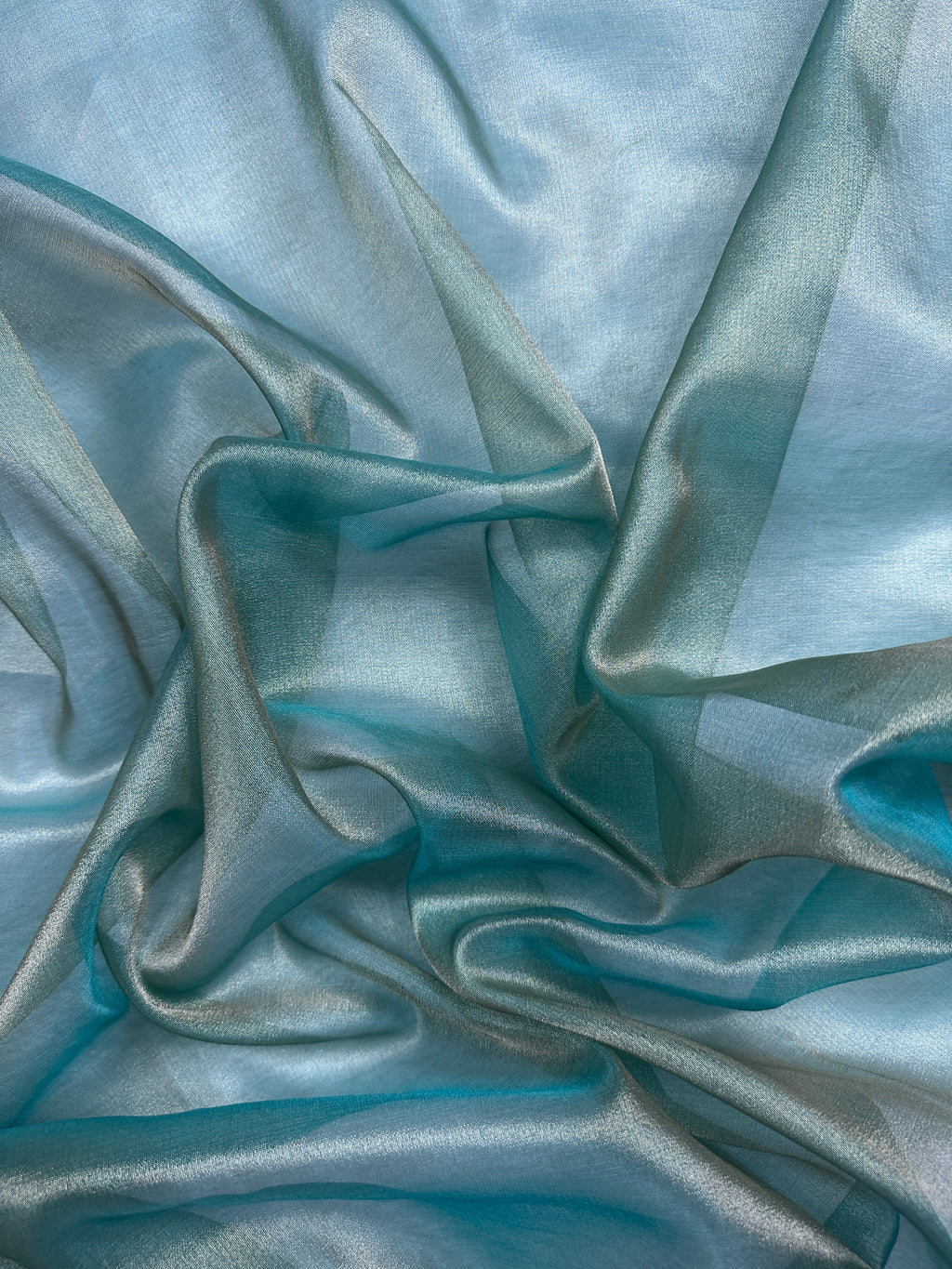 Soft Sea Green Beautiful Lace Border Tissue Silk Banarasi Saree
