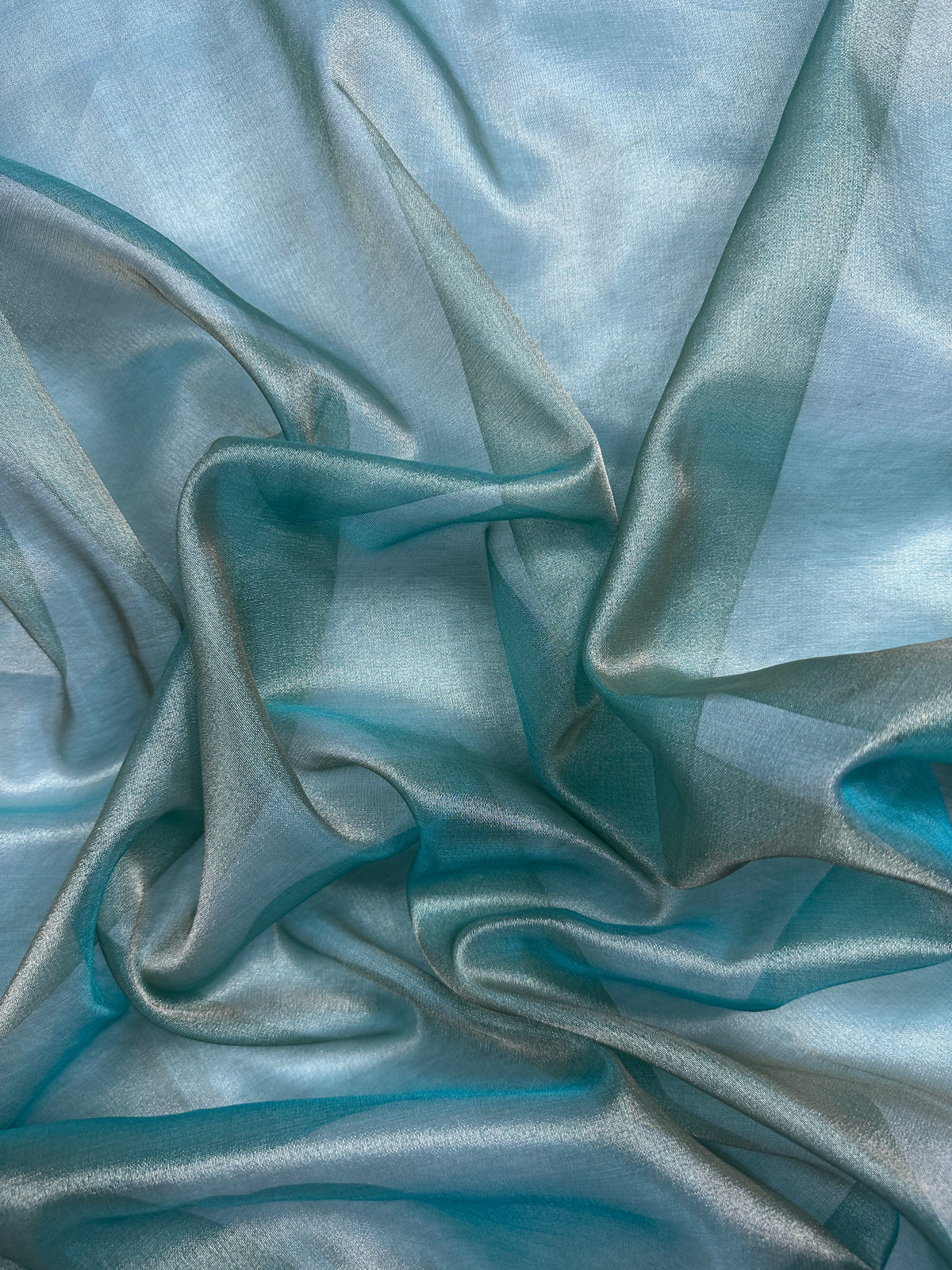 Soft Sea Green Beautiful Lace Border Tissue Silk Banarasi Saree