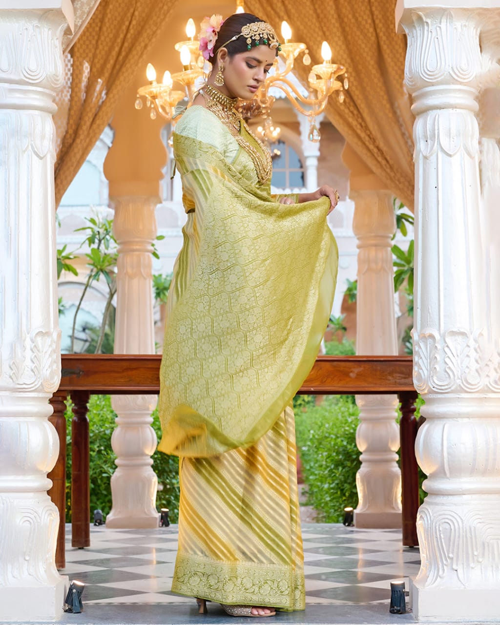 Rangkat Pure Chiffon Silk Banarasi Saree