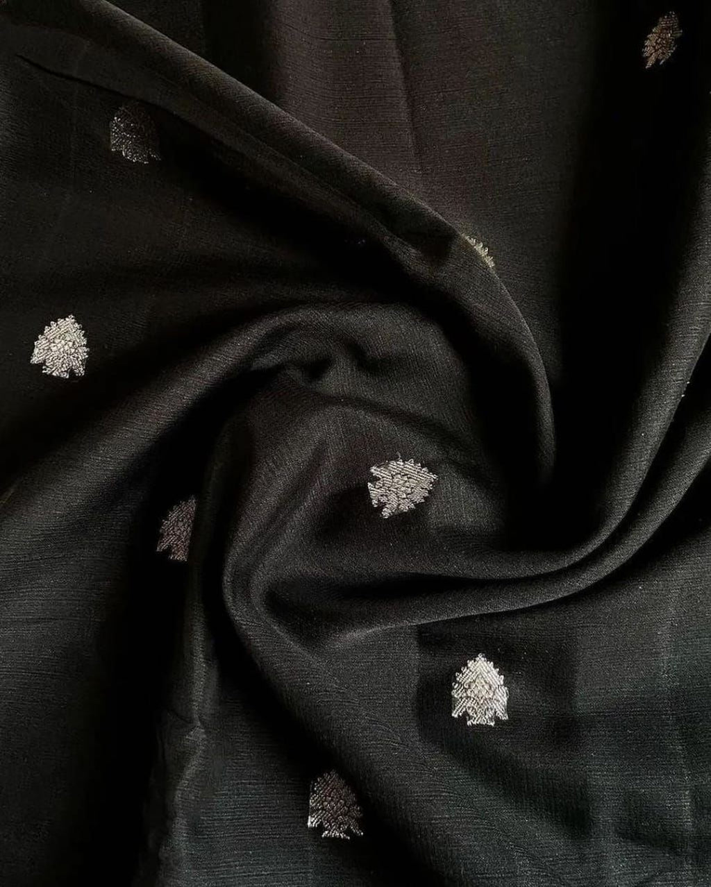 Firozi & Black Pure Khaddi Chiffon Silk Banarasi Saree