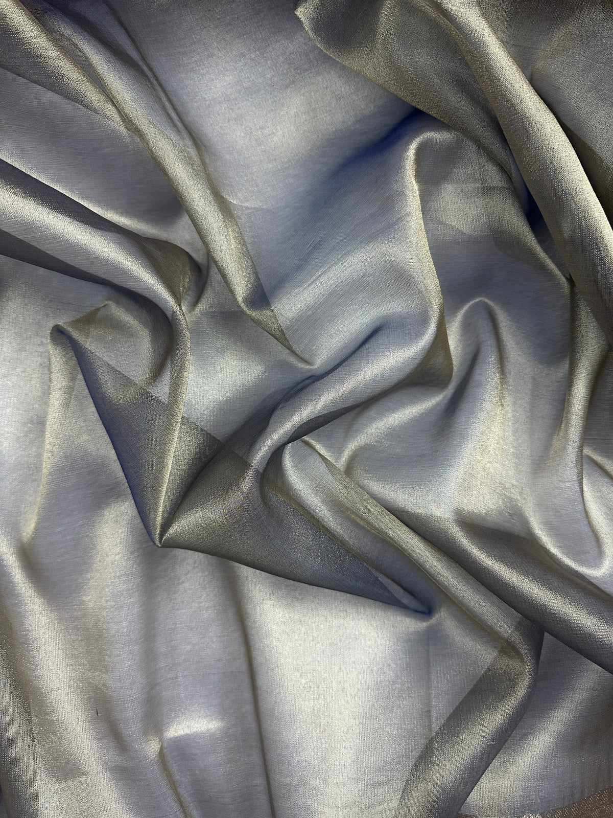Grey Beautiful Lace Border Tissue Silk Banarasi Saree