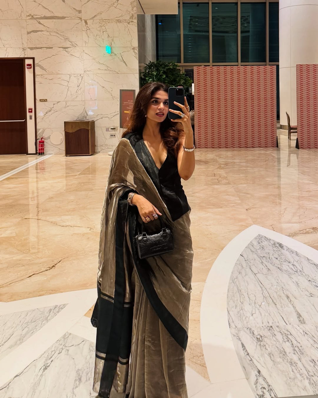 Black Pure Glass Tissue Silk Banarasi Saree
