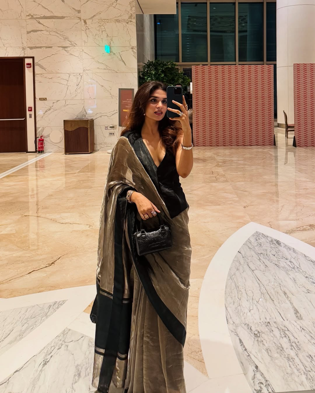 Black Pure Glass Tissue Silk Banarasi Saree