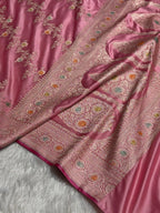 Pink Meenakari Mashru Katan Silk Banarasi Saree