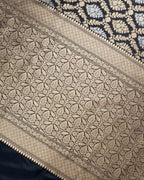 Nita Ambani Black Pure Katan Silk Banarasi All Over Sona Roopa Jall Work Saree