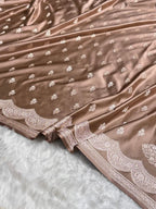 Warm Coffee Brown Mashru Katan Silk Banarasi Saree