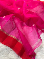 Rangkat Red Rani Pure Kora Organza Silk Banarasi Saree
