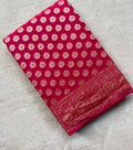 Rani Pink Pure Khaddi Georgette Silk Banarasi Booti Saree