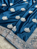 Rama Color Mashru Silk Banarasi Saree
